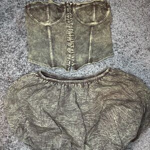 Dolls Kill Olive Skirt Set